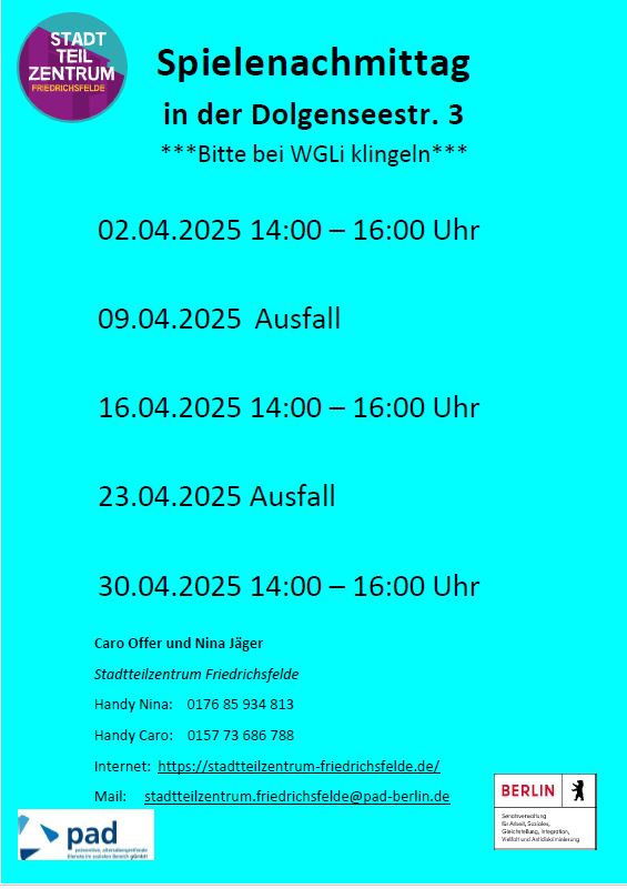 Spielenachmittag April