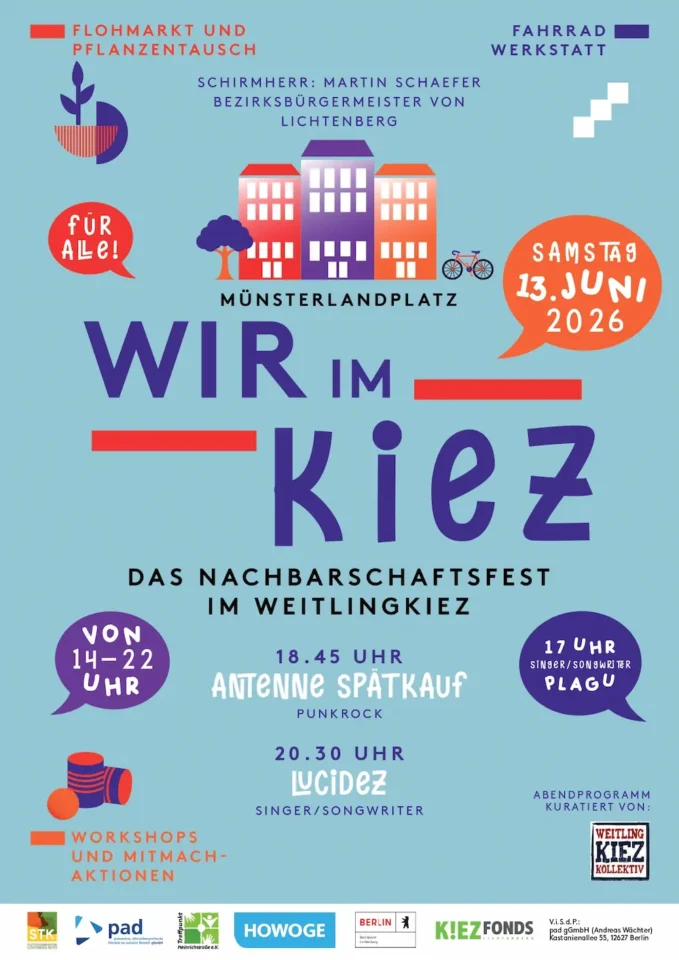 Infografik für das Nachbarschaftsfest Wir im Kiez